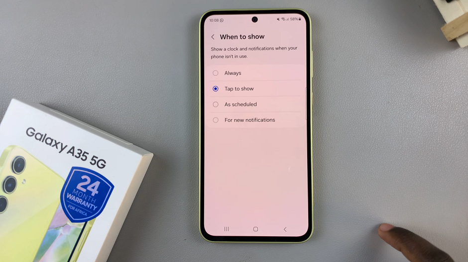 Enable 'Tap To Show' Always ON Display On Samsung Galaxy A35 5G