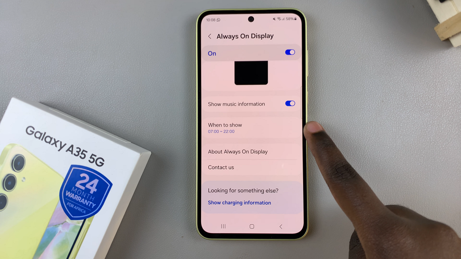How To Enable 'Tap To Show' Always ON Display On Samsung Galaxy A35 5G