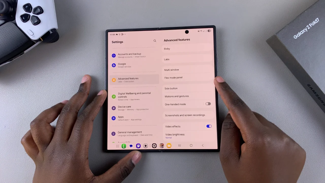 Side Button Menu On Galaxy Z Fold 7