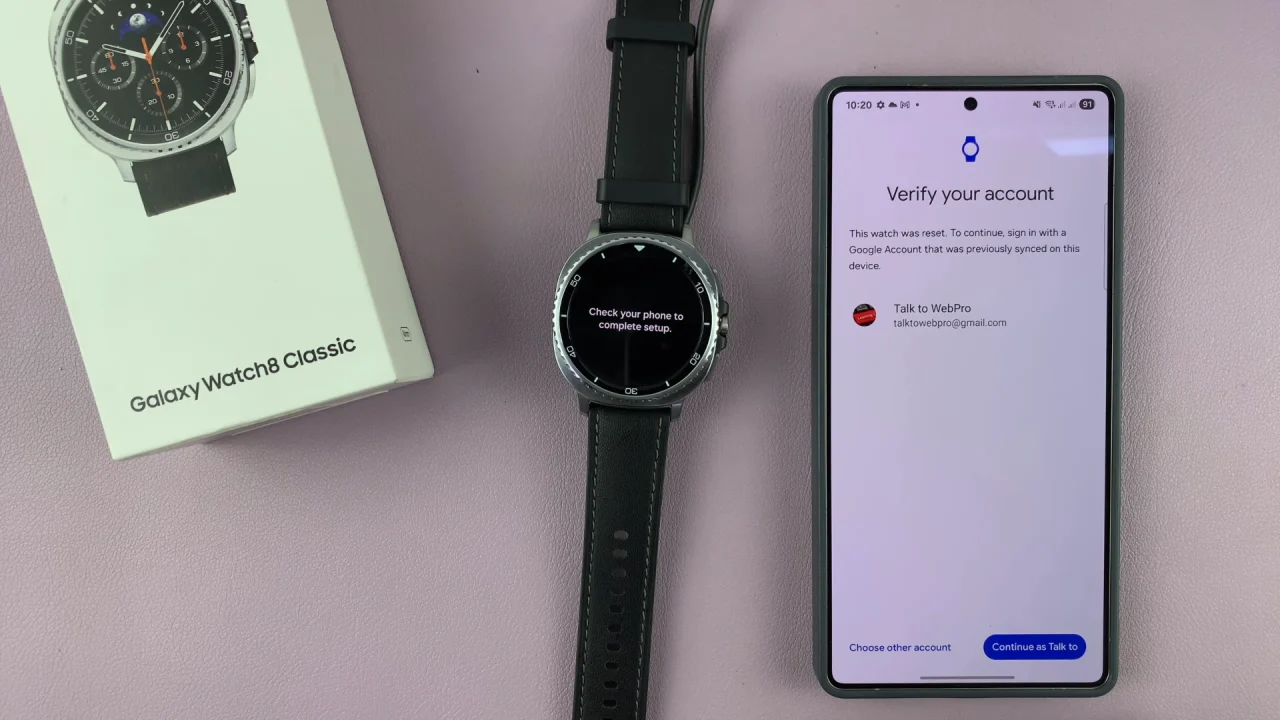 Verify Google Account On Galaxy Watch 8