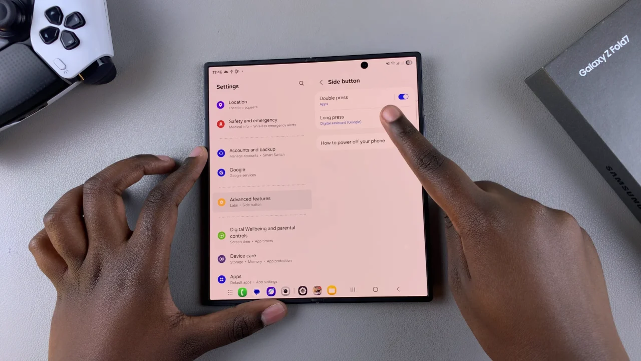 How To Set Side Button To Open Power Off Menu On Galaxy Z Fold 7