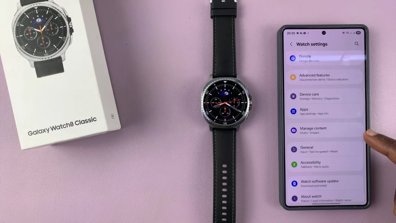 Manage Content On Watch 8