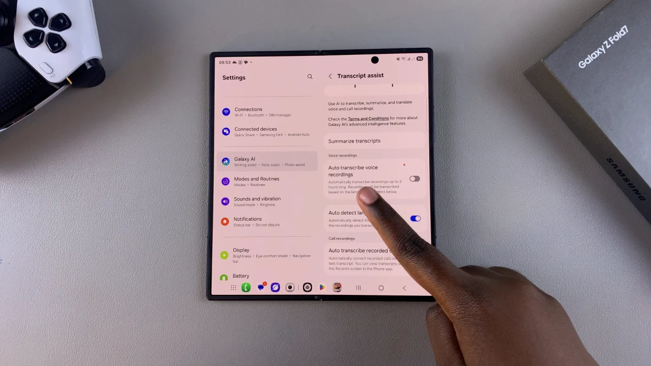 How To Enable Auto Transcribe Voice Recordings On Galaxy Z Fold 7