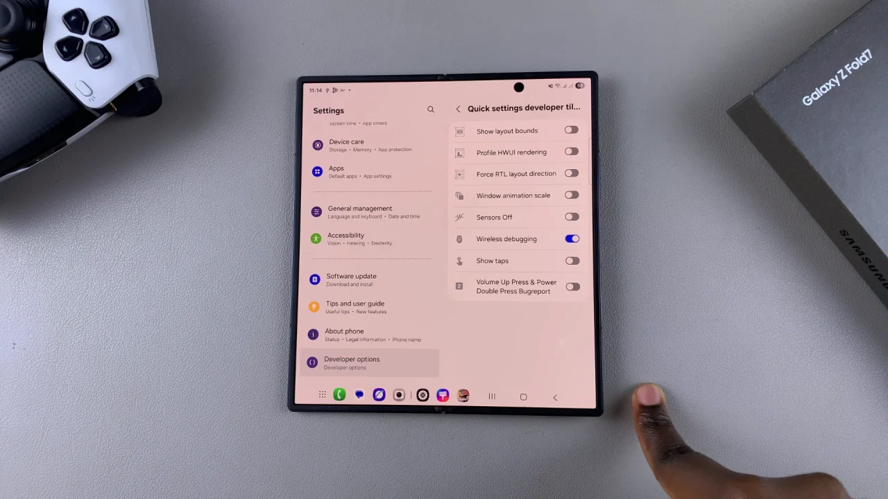 How To Add Wireless Debugging Shortcut On Galaxy Z Fold 7
