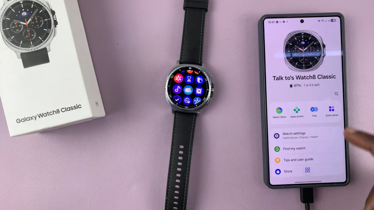 Apps Screen Settings On Galaxy Watch 8