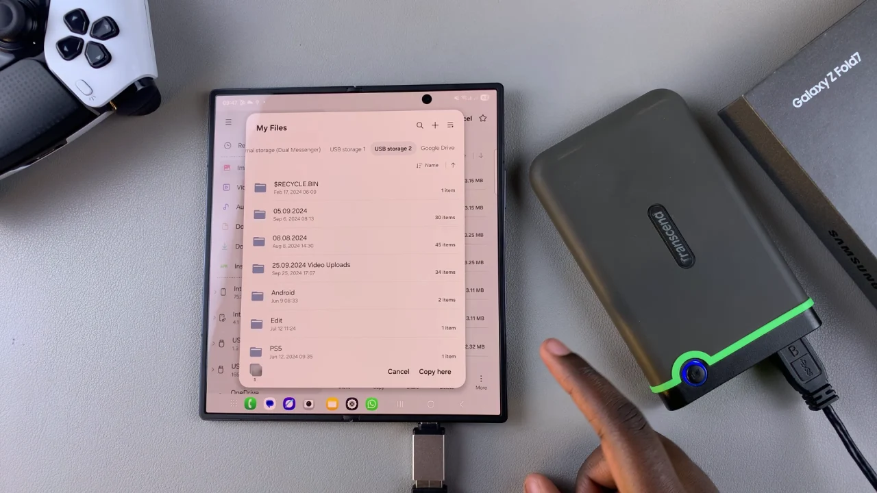 Copy Files From Galaxy Z Fold 7 To External Hard Disk