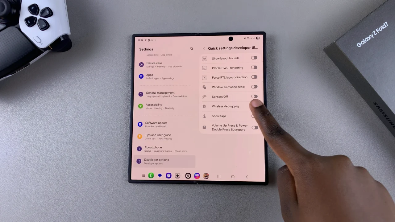 How To Remove Wireless Debugging Shortcut On Galaxy Z Fold 7