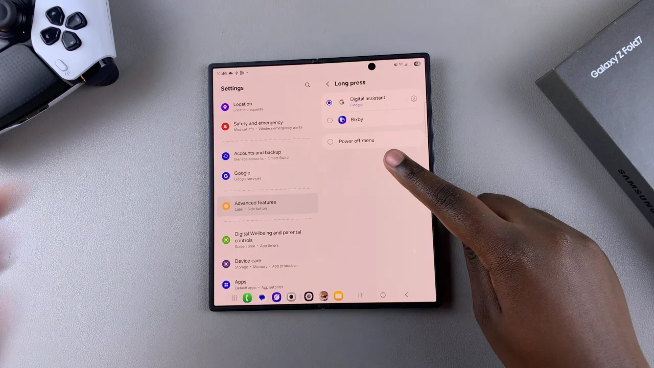 Set Side Button To Open Power Off Menu On Galaxy Z Fold 7
