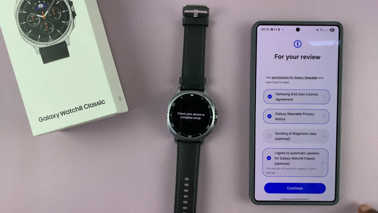 EULA and Galaxy Wearable Privacy Notice On Galaxy Watch 8