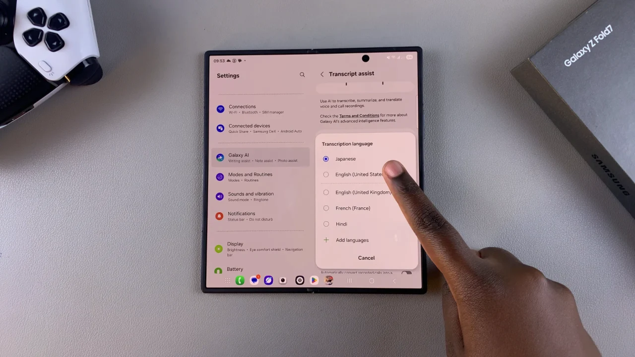 How To Change Transcription Language On Galaxy Z Fold 7