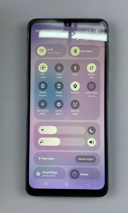 Quick panel On galaxy A07
