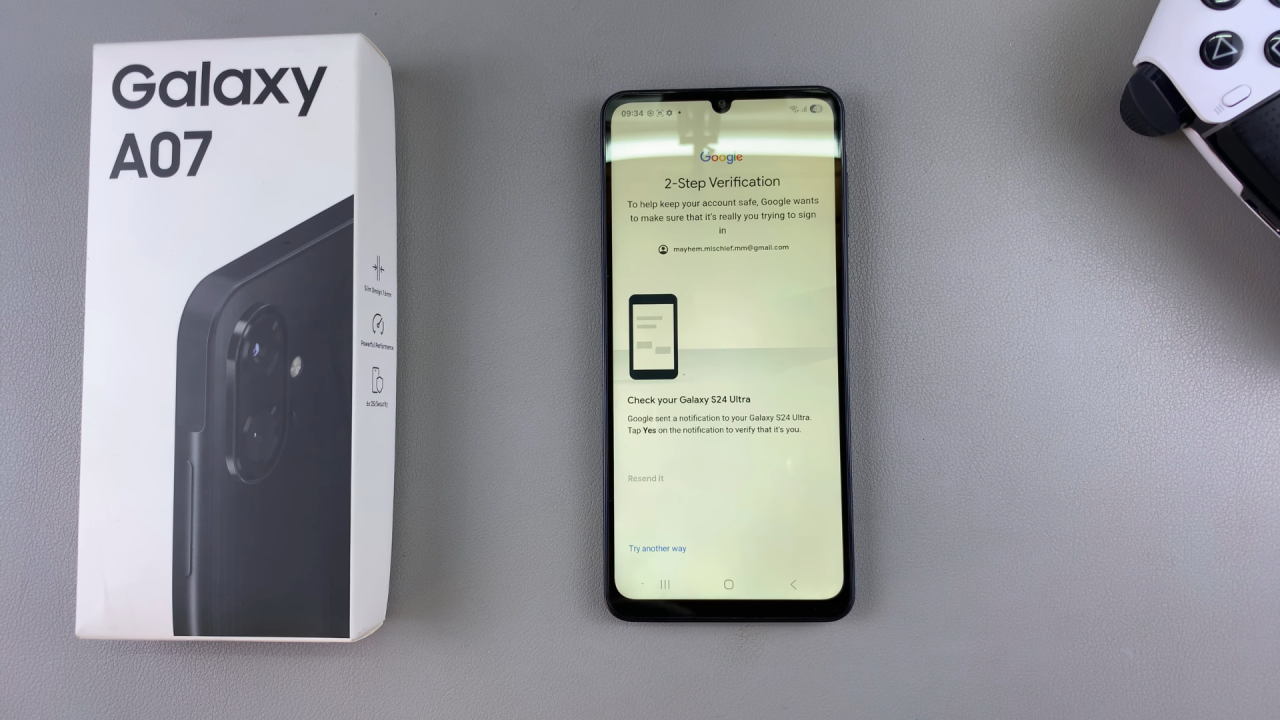 Google 2-Step verification On Galaxy A07