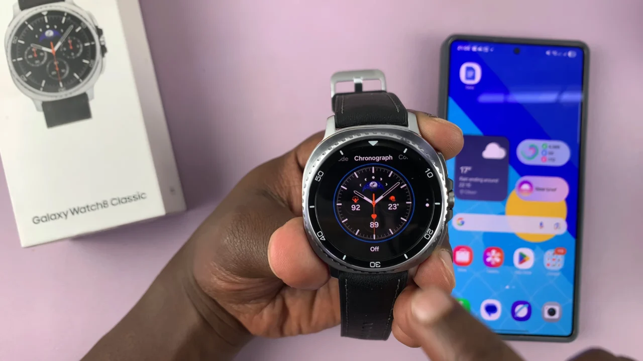 Watch Face Chronograph On Galaxy Watch 8 / 8 Classic