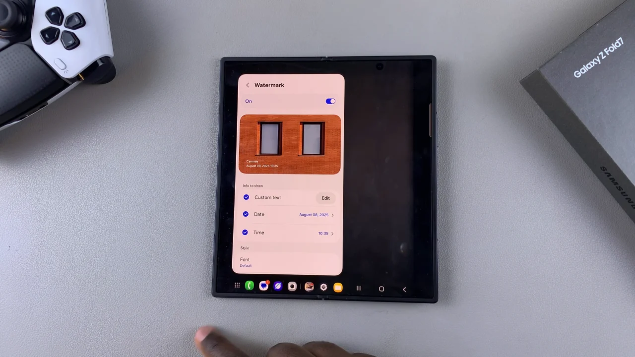Enable Watermark On Galaxy Z Fold 7