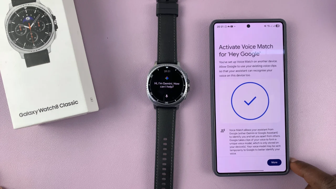 Hey Google Voice Match On Samsung Galaxy Watch 8 / 8 Classic