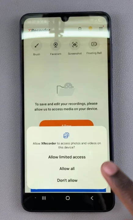 XRecorder Photos & videos Permissions