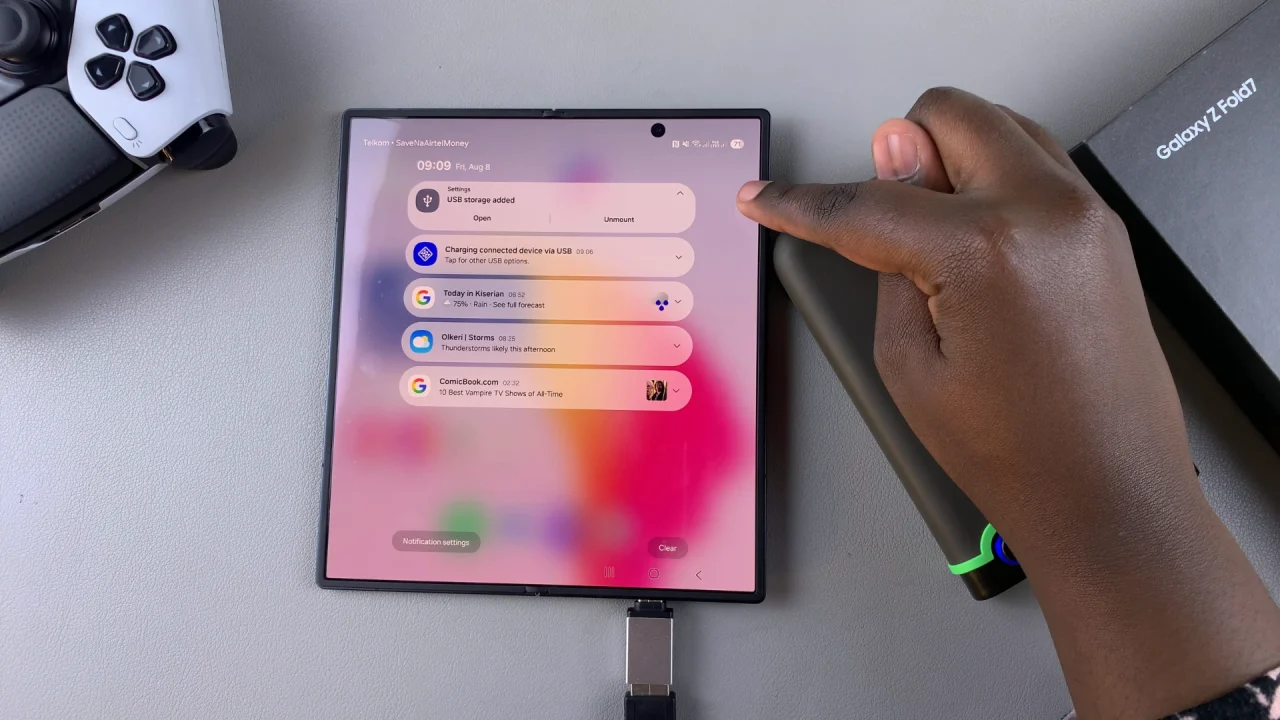 Safely Unmount External Hard Disk From Galaxy Z Fold 7