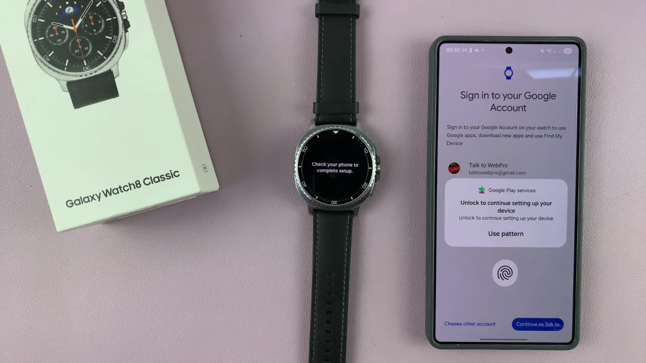 Choose Google Account For Galaxy Watch 8