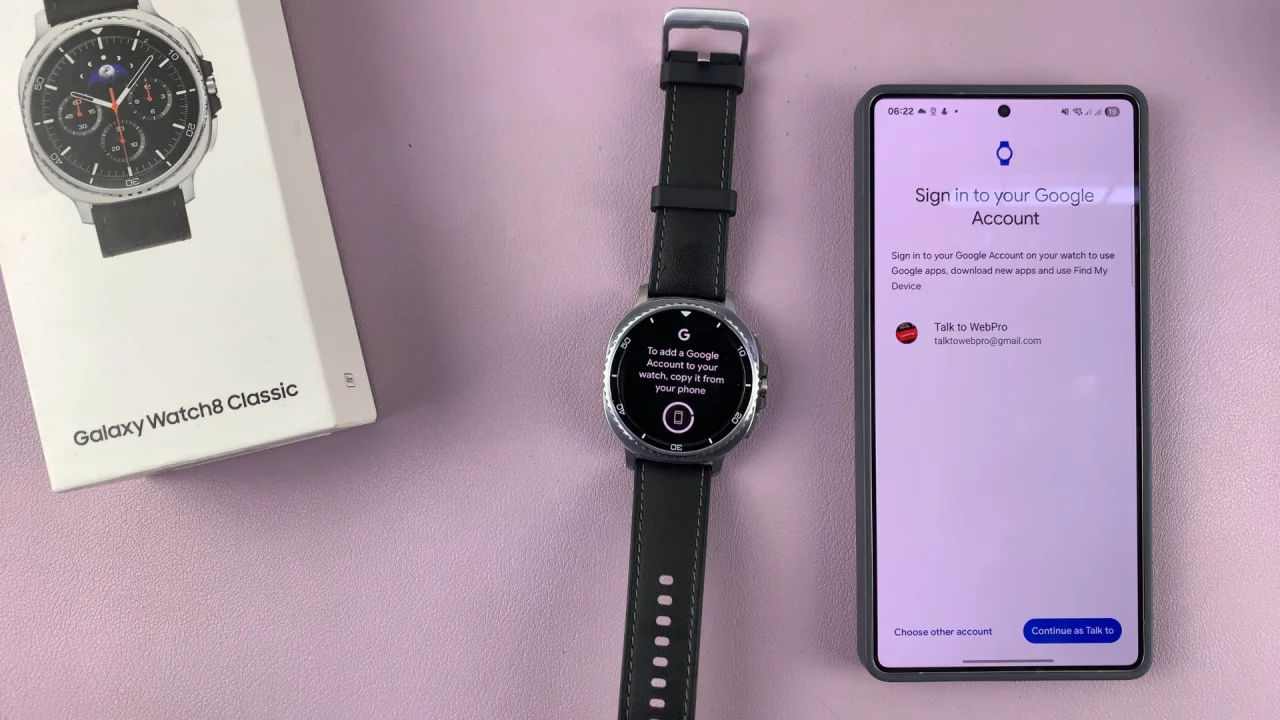 How To Sign In To Google Account On Galaxy Watch 8 / 8 Classic