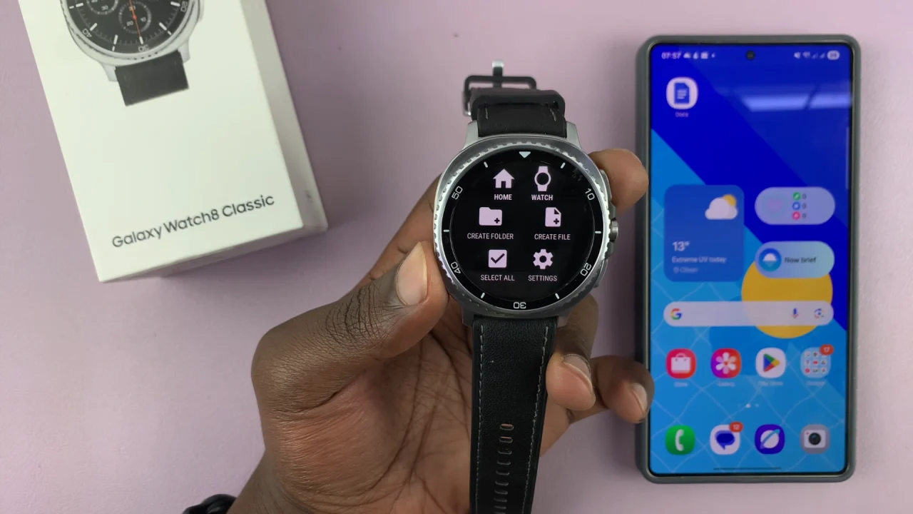myWear File Explorer Menu