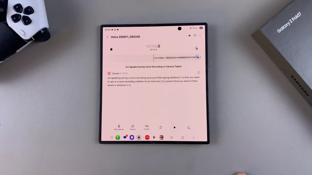 Auto Transcribe Voice Recordings On Galaxy Z Fold 7