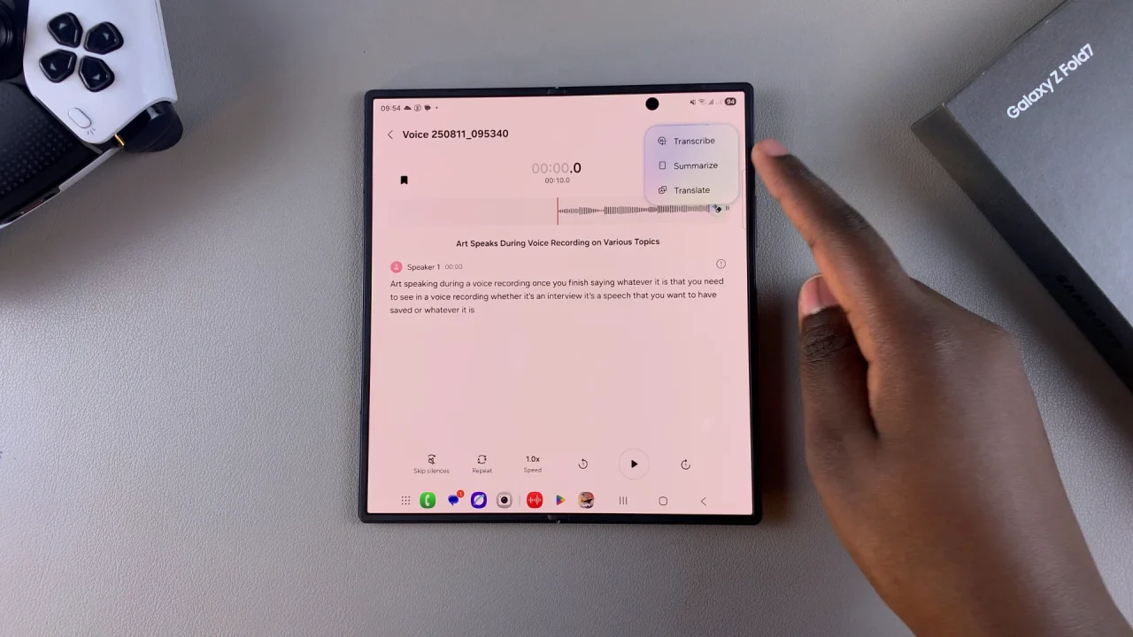 How To Summarize Voice Recordings On Galaxy Z Fold 7