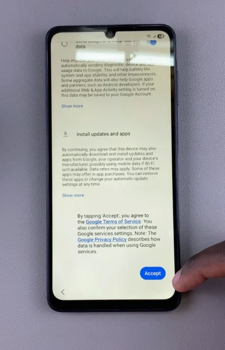 Accept Google Services