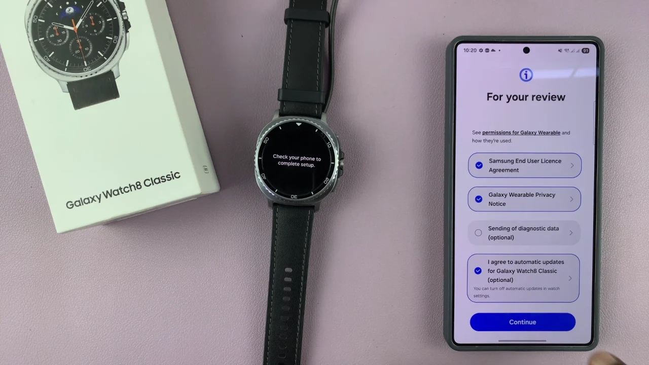 EULA and Privacy Notice On Galaxy Watch 8