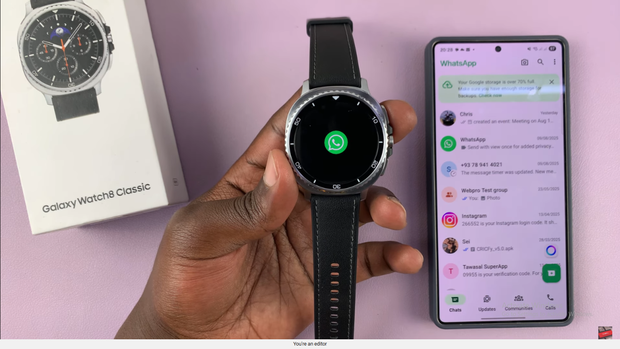 Set Up Whatsapp On Samsung Galaxy Watch 8 Classic