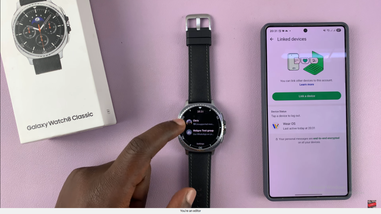 Set Up Whatsapp On Samsung Galaxy Watch 8 Classic