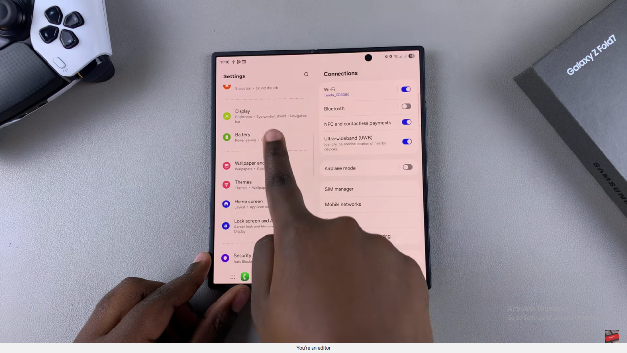  Show/Hide Battery Percentage On Samsung Galaxy Z Fold 7
