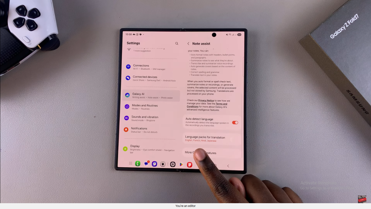  Translate Notes On Samsung Galaxy Z Fold 7