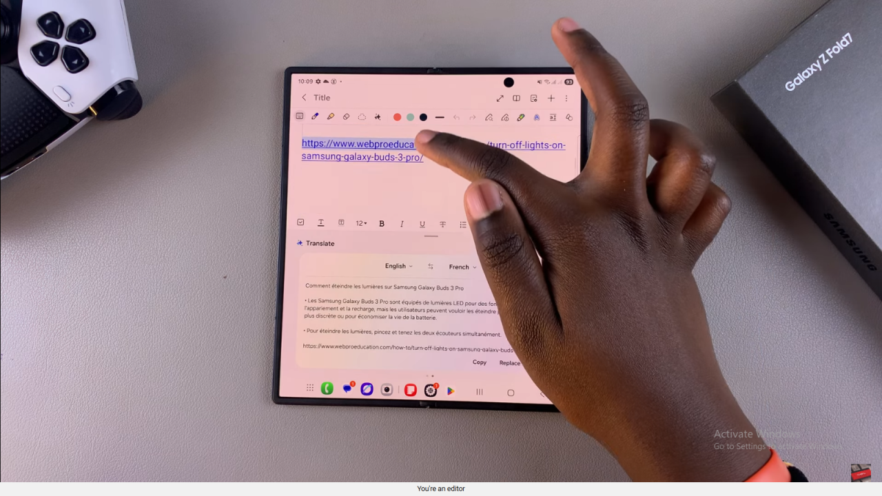  Translate Notes On Samsung Galaxy Z Fold 7