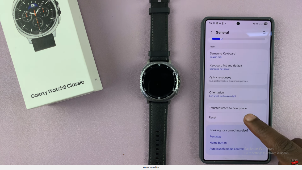 Factory Reset Samsung Galaxy Watch 8 Classic