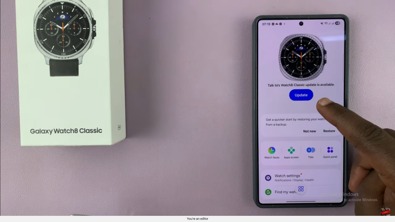 Update Samsung Galaxy Watch 8 Classic