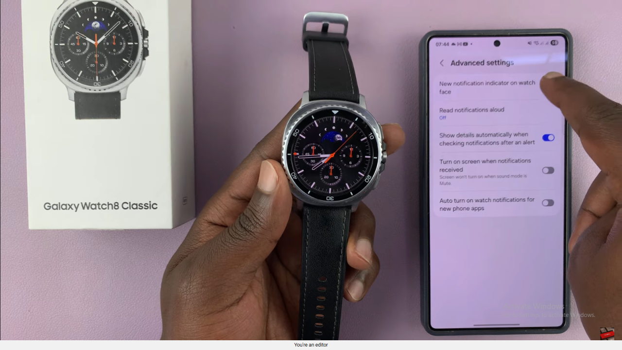 Disable New Notifications Indicator On Samsung Galaxy Watch 8 Classic
