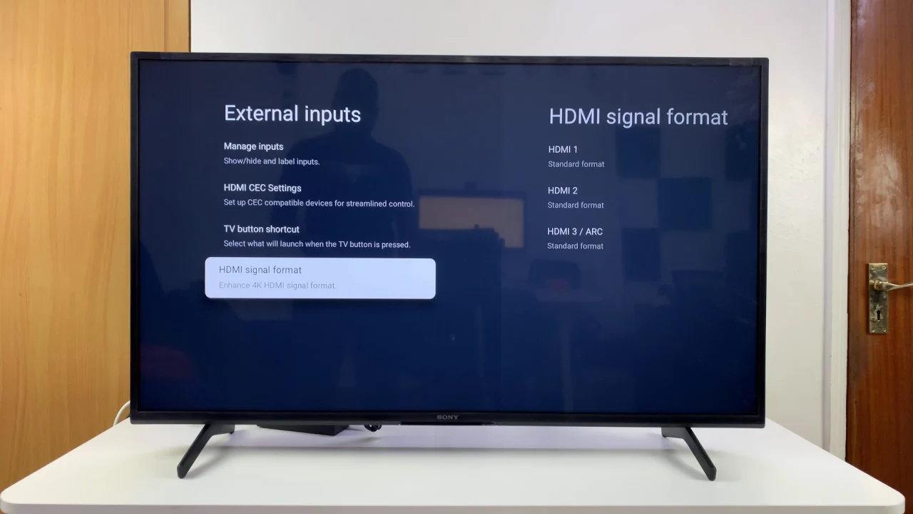 HDMI Signal Format On Sony Smart TV