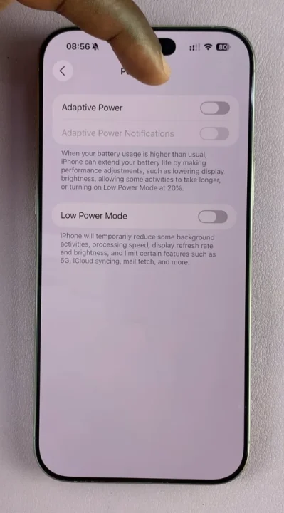 How To Disable Adaptive Power On iOS 26