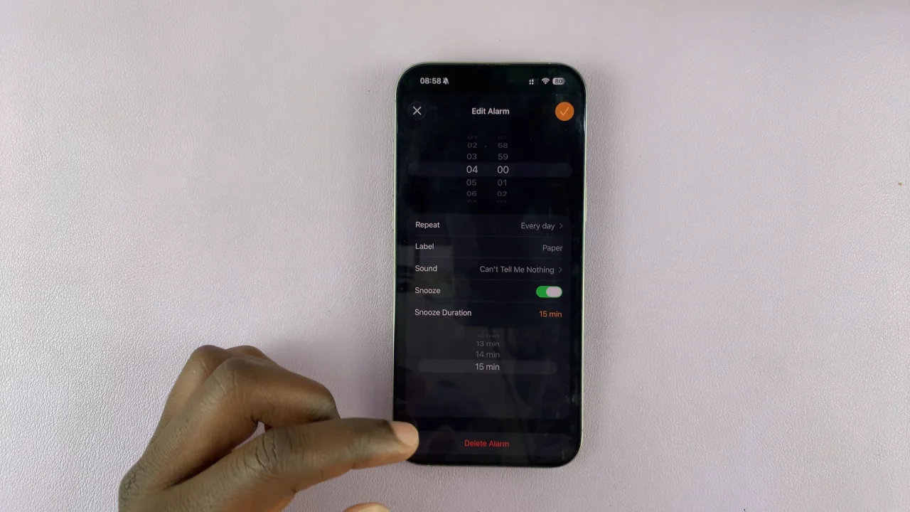 Adjust Alarm Snooze Duration On iOS 26