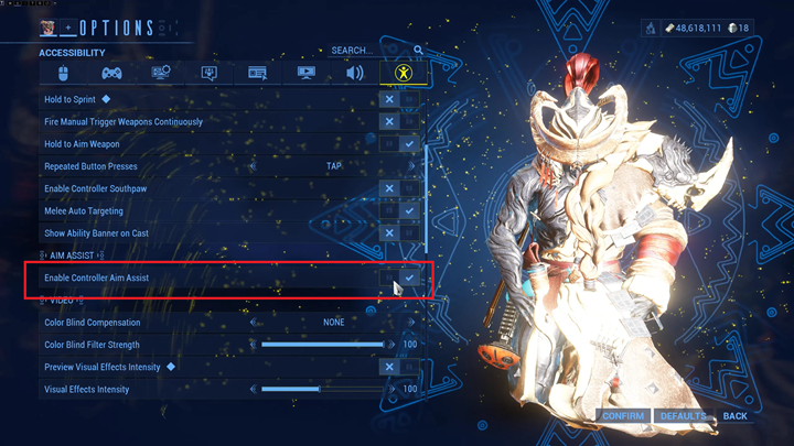 Enable Controller Aim Assist In Warframe