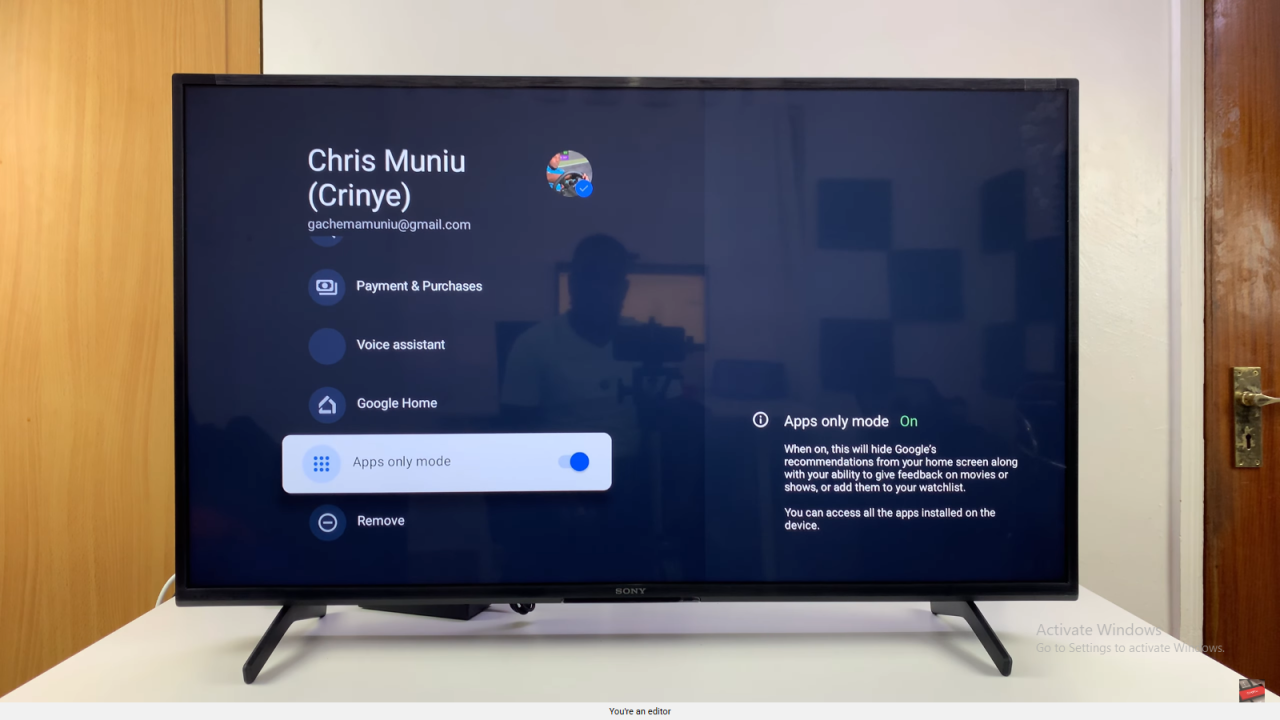 Turn ON Apps Only Mode On Sony Smart TV