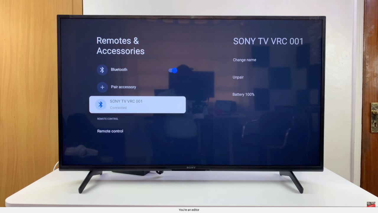 Unpair Sony Smart TV Remote From TV