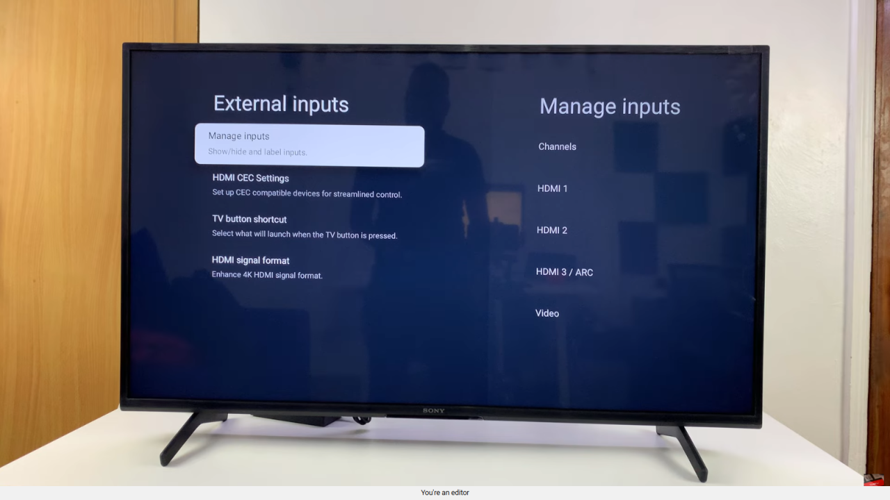 Rename HDMI Inputs On Sony Smart TV