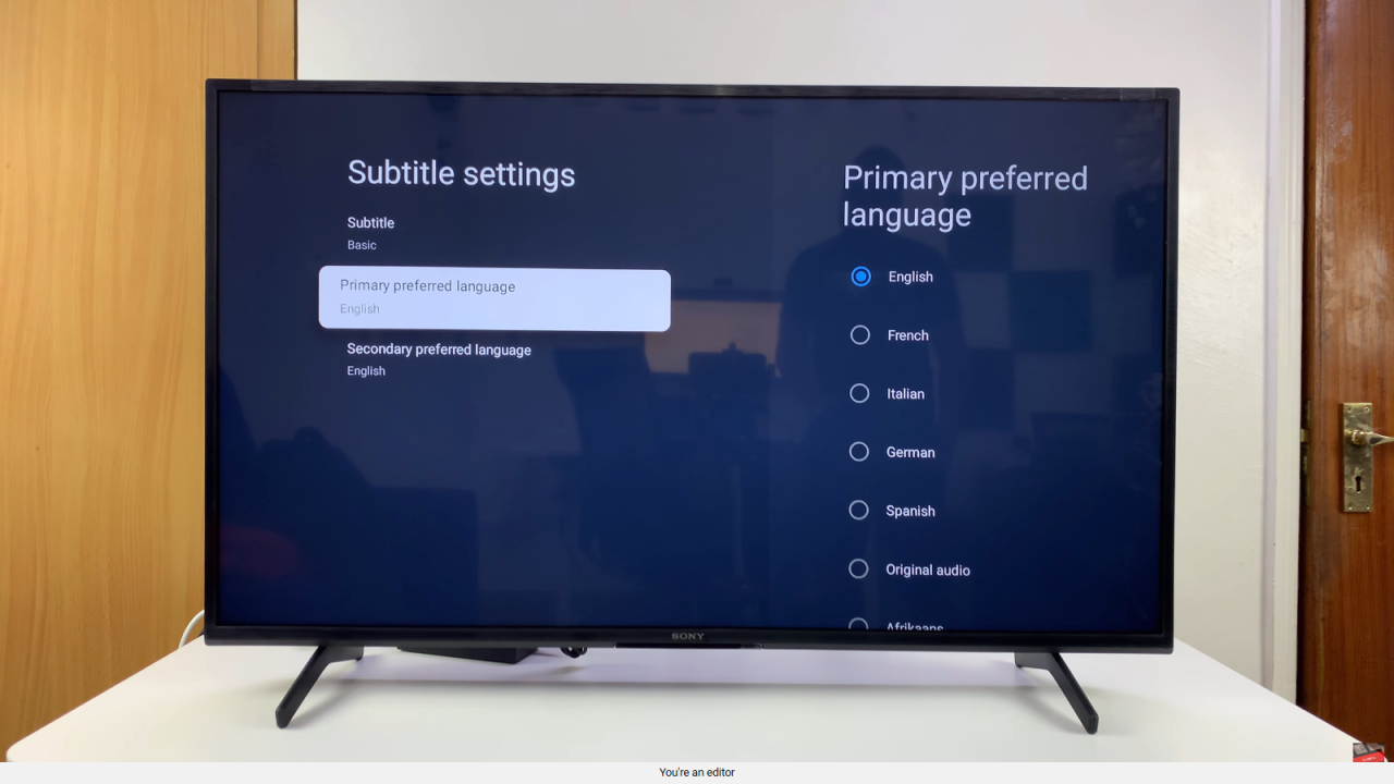 Change Subtitle Language On Sony Smart TV