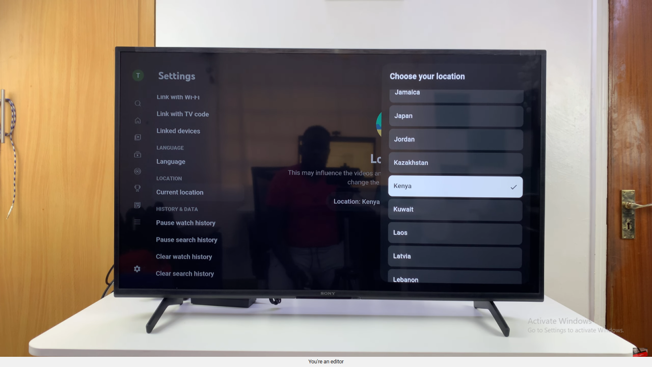 Change YouTube Location On Smart TV