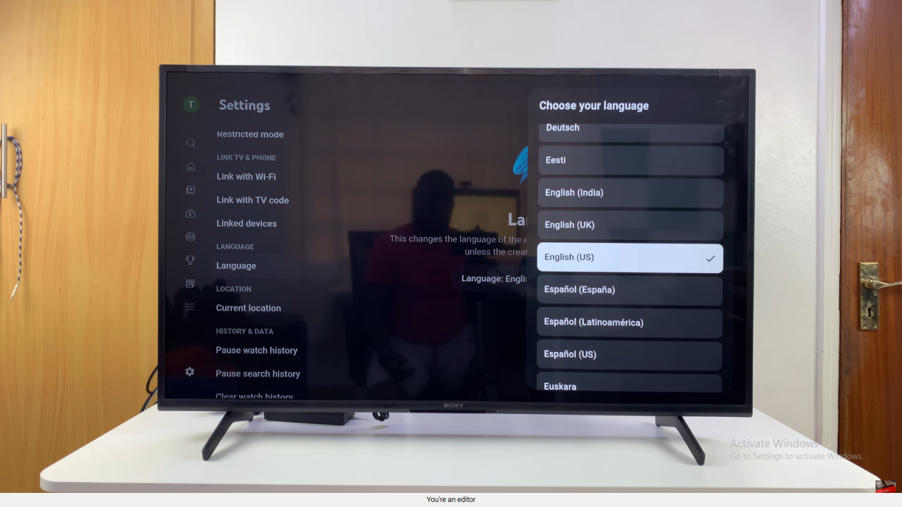 Change Language On YouTube For Smart TV