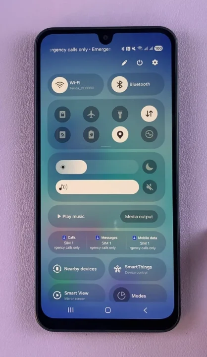 Quick toggles On Galaxy A17