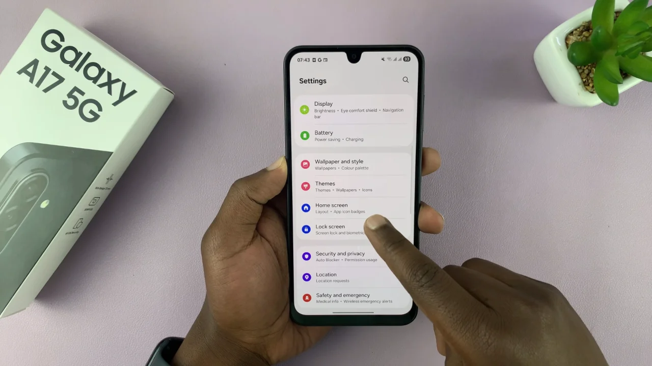 Home Screen Settings On Galaxy A17 5G