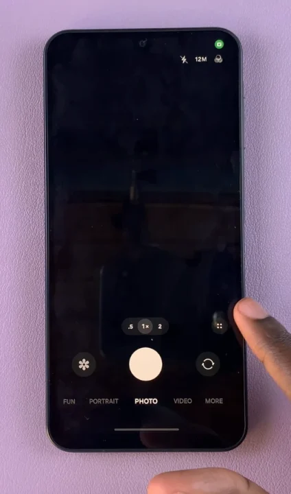 Camera App menu on Samsung Galaxy A17