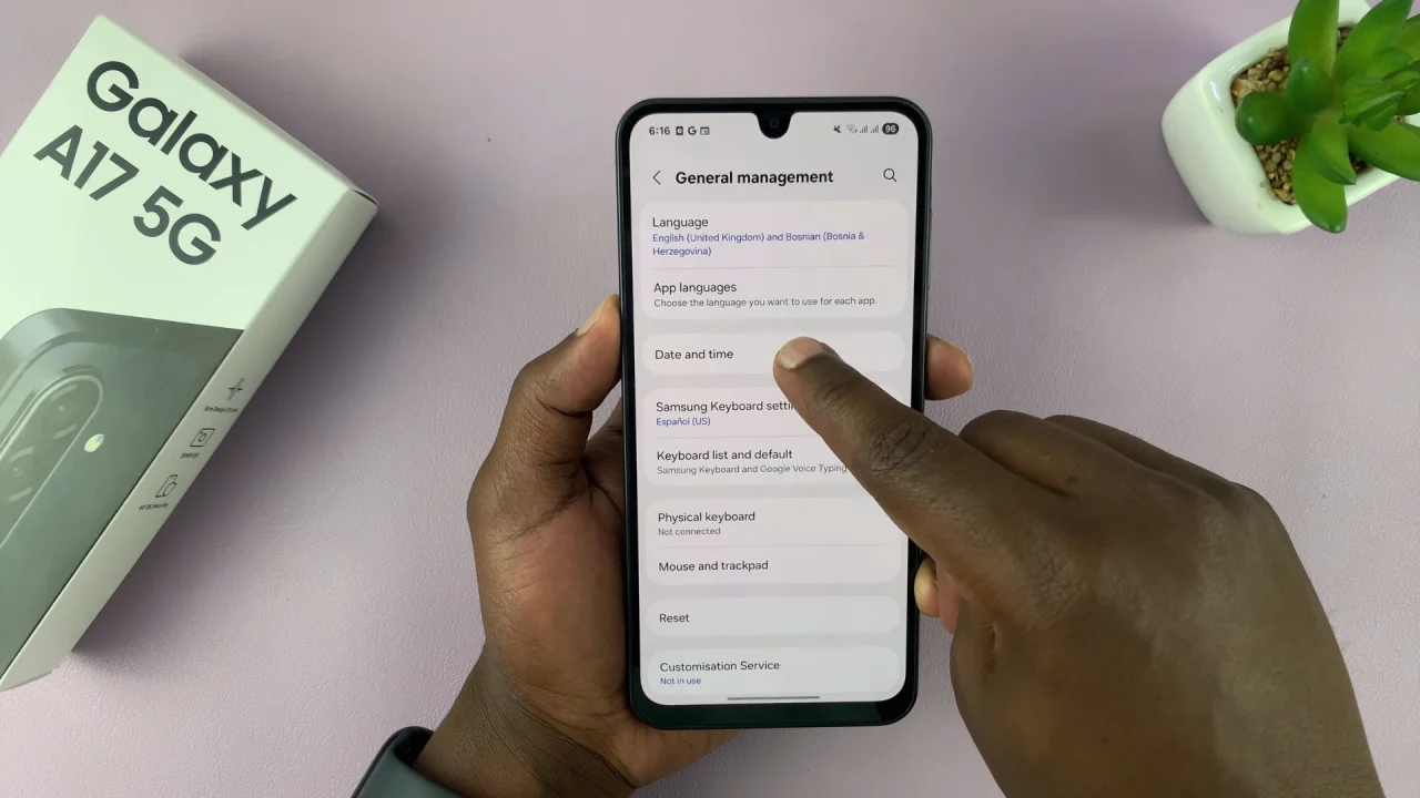 Date and Time Settings On Galaxy A17